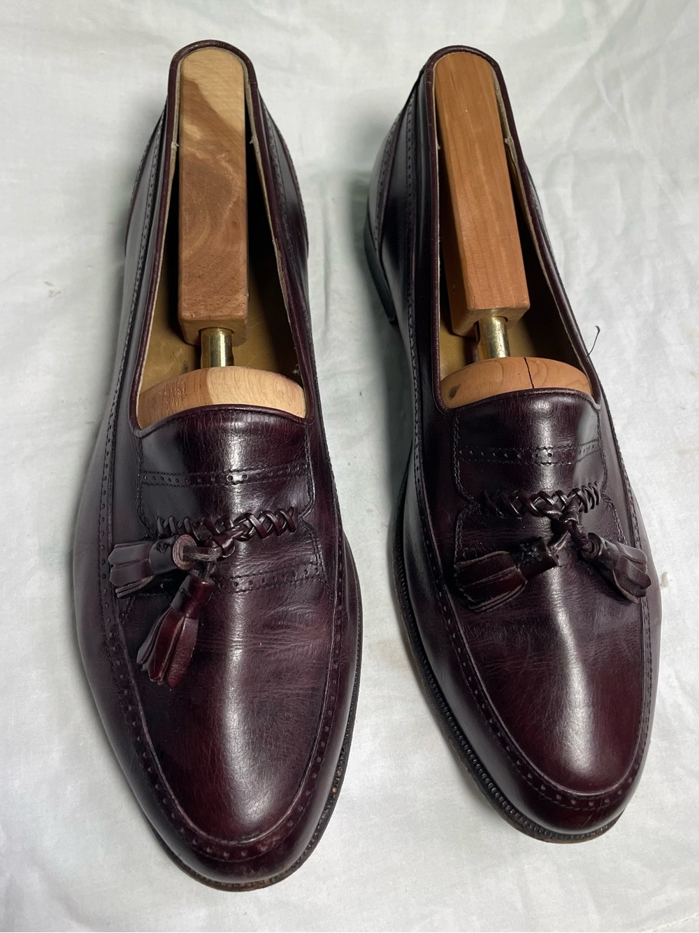 DOMANI by Johnston & Murphy Men's Tassel Loafers in Deep Burgundy Sz 9.5 M Italy